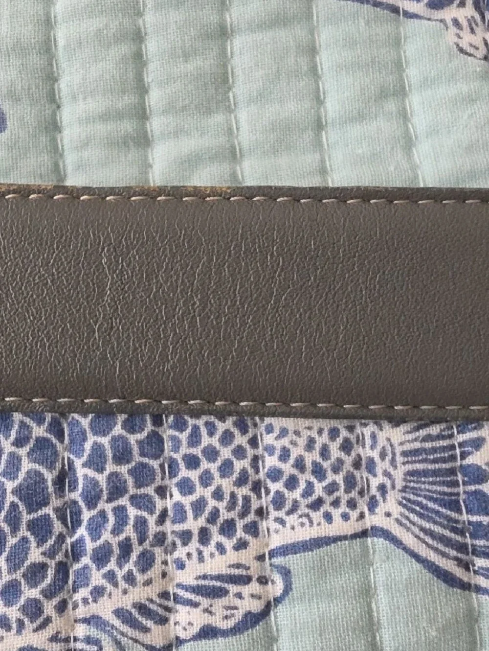 Men's Gold Buckle Reversible Gray/Navy Leather Belt Men's Belt